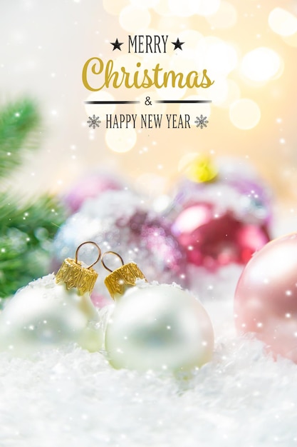 Fondo de Navidad y hermosa decoración Año Nuevo Enfoque selectivo