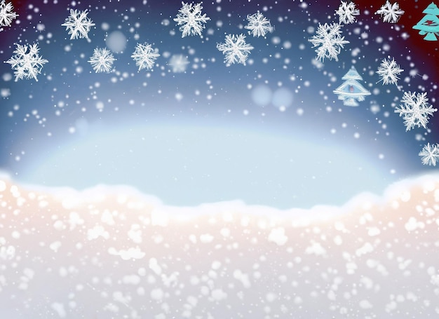 Fondo de Navidad de invierno natural con cielo azul