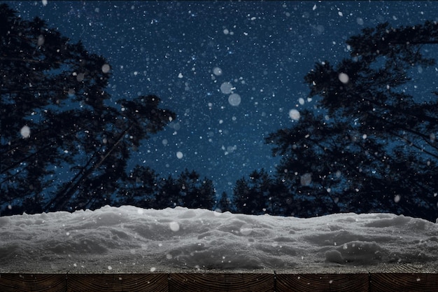 Fondo de Navidad de invierno con nieve