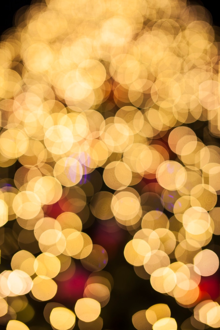 Foto fondo de navidad de luces de bokeh.