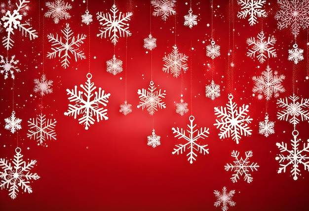 fondo de Navidad rojo con copos de nieve