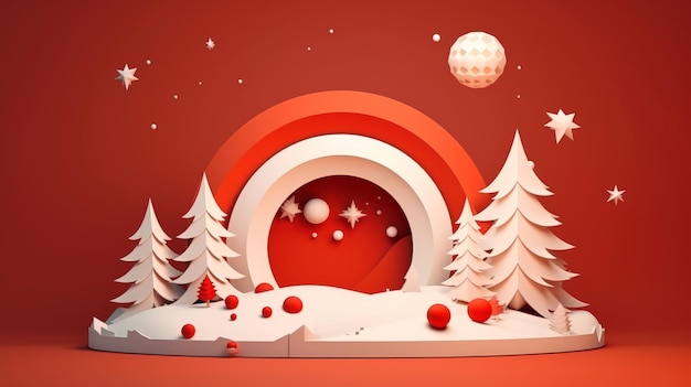 Fondo de Navidad rojo Decoraciones de Navidad elegantes modernas y creativas