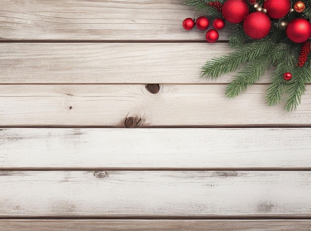 Foto fondo de navidad con tablas de madera