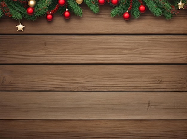 Foto fondo de navidad con tablas de madera