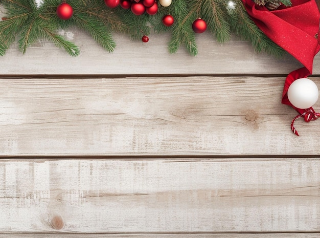 Foto fondo de navidad con tablas de madera