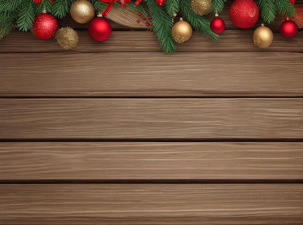 Foto fondo de navidad con tablas de madera