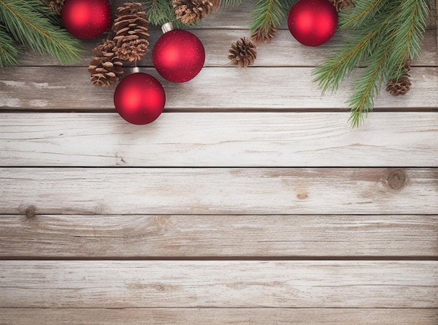 Foto fondo de navidad con tablas de madera