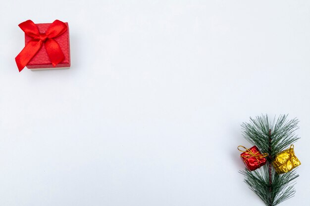 Fondo de Navidad. Vista superior con espacio de copia.