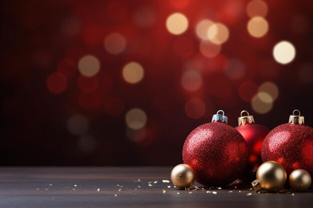 Fondo navideño con bolas y espacio de copia