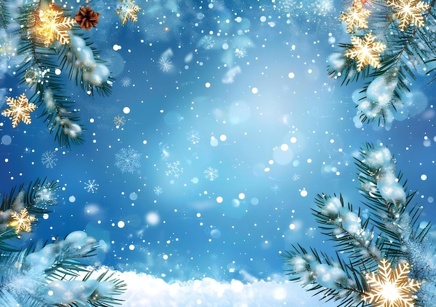 Fondo navideño con copos de nieve