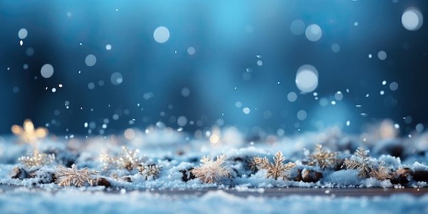 Fondo navideño con copos de nieve