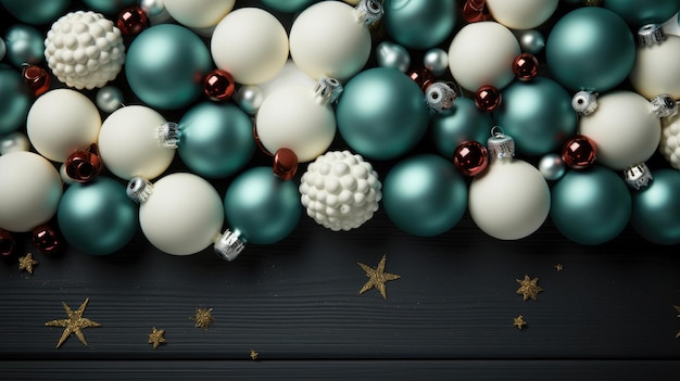 Un fondo navideño hecho de blanco y verde con el negro como color primario.