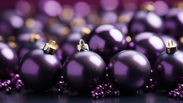 Un fondo navideño hecho de violeta con el negro como color principal