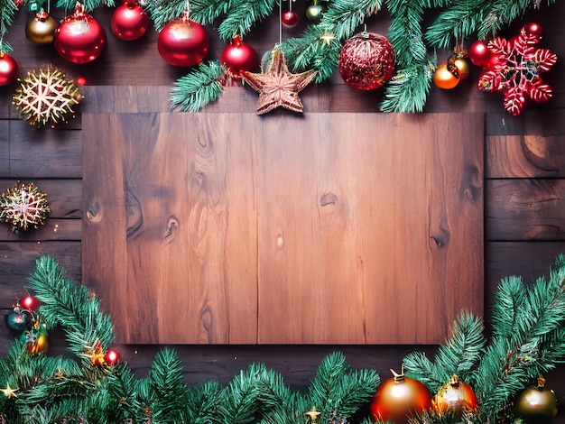 Foto fondo navideño con madera brillante