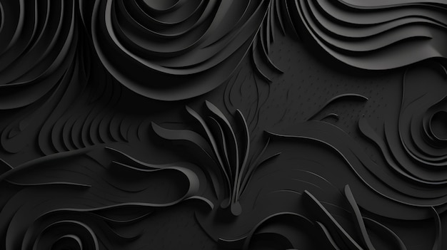 Foto un fondo negro abstracto con líneas onduladas