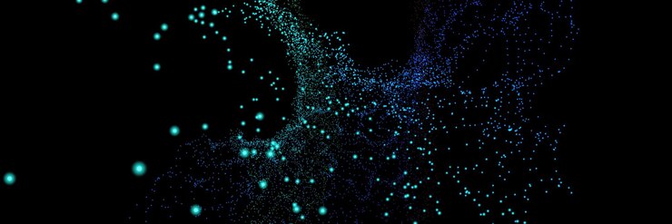 Foto fondo negro abstracto con partículas azules brillantes fondo oscuro minimalista