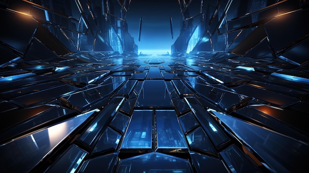 Foto fondo negro y azul 3d textura de vidrio como la tecnología moderna