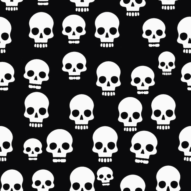 un fondo negro con cráneos y huesos en él
