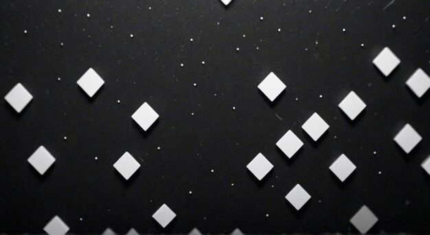 un fondo negro con cuadrados y triángulos blancos en él