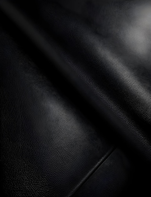 Fondo negro con curvas y textura de tela de cuero para curvas y ondas de fondo
