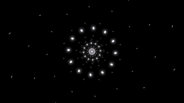 Fondo negro diseño de linternas rojas y verdes en abstracción que vuelan en círculos brillantes y
