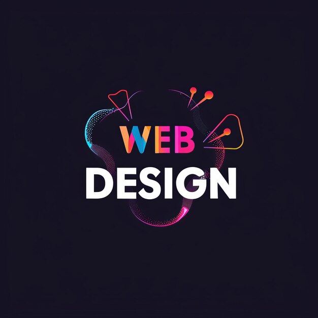 un fondo negro con un diseño web y la palabra diseño web en él