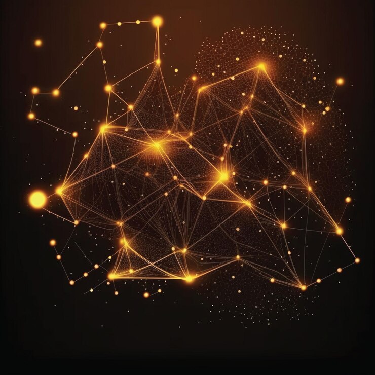 Un fondo negro con forma de estrella dorada y la palabra estrella.