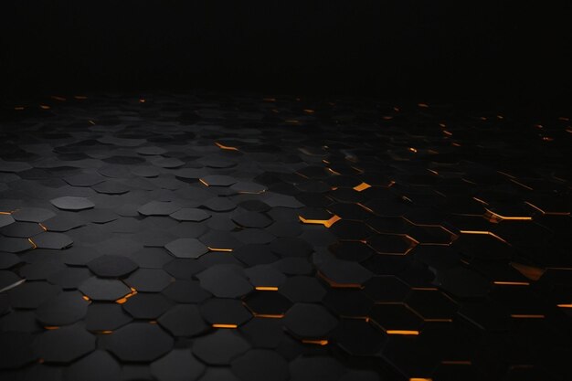 Fondo negro con formas hexagonales ar c