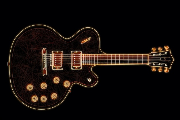 Un fondo negro con una guitarra y la palabra guitarra.