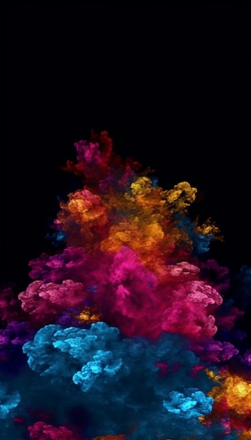 Un fondo negro con humo colorido y la palabra humo.