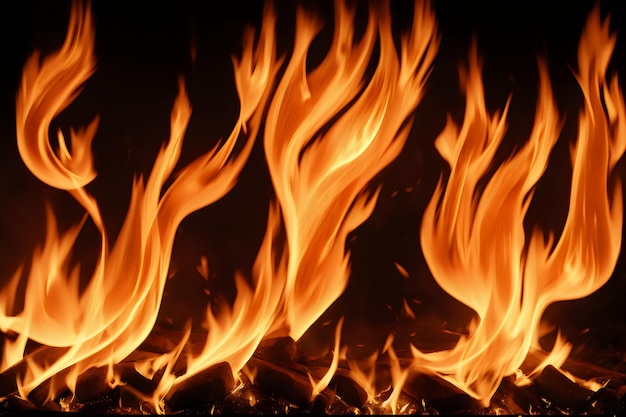 Un fondo negro con una imagen de un incendio y las palabras "fuego".