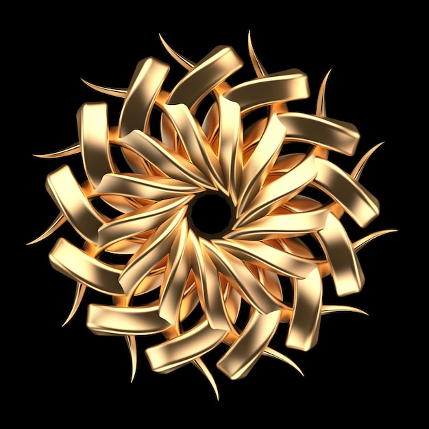 Fondo negro con joyas aisladas de oro