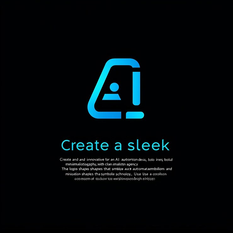 Foto un fondo negro con un logotipo azul y un símbolo azul que dice crear una web