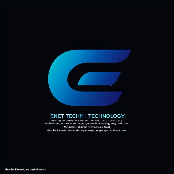 Foto un fondo negro con un logotipo azul para la tecnología