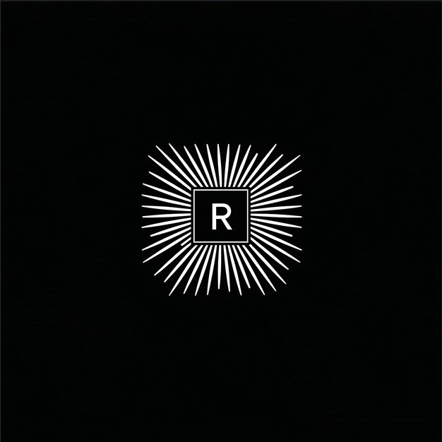un fondo negro con un logotipo blanco que dice r p