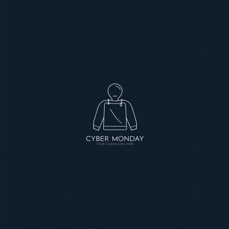 Foto un fondo negro con un logotipo para el lunes cibernético