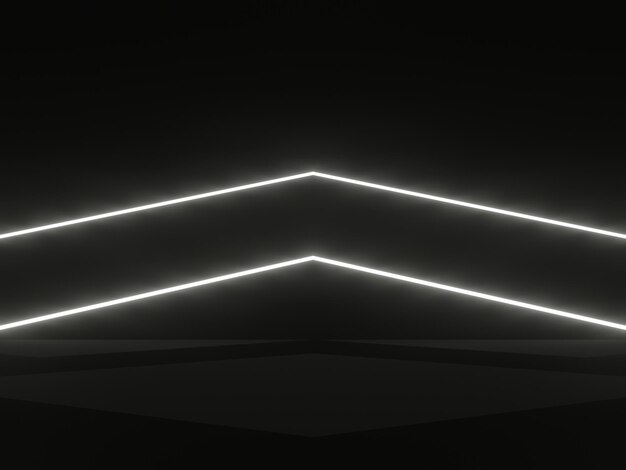 Fondo negro con luces de neón blancas