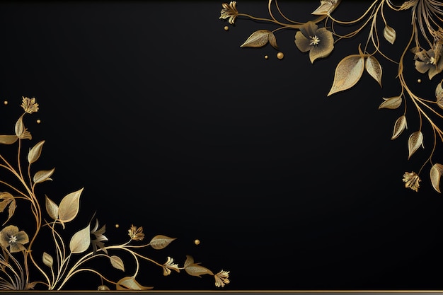 fondo negro de lujo con elementos dorados de alta calidad