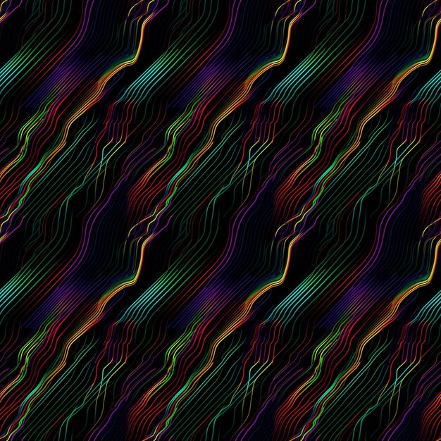 Un fondo negro y morado con un patrón de líneas onduladas y las palabras 'arco iris'