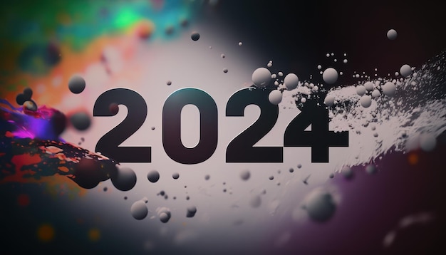 Un fondo negro con el número 2024