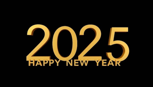 un fondo negro con un número dorado que dice feliz año nuevo
