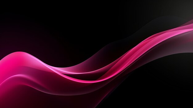 Fondo negro con onda de luz de neón rosa