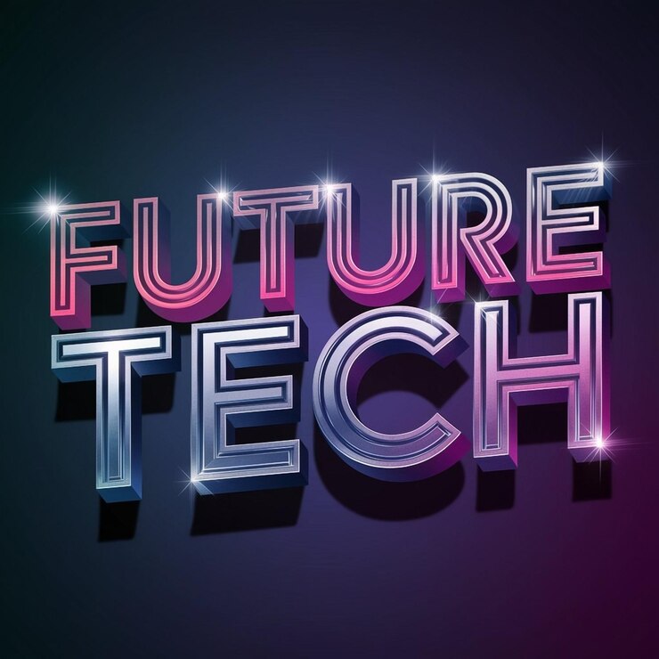 Foto un fondo negro con las palabras tecnología futura en él
