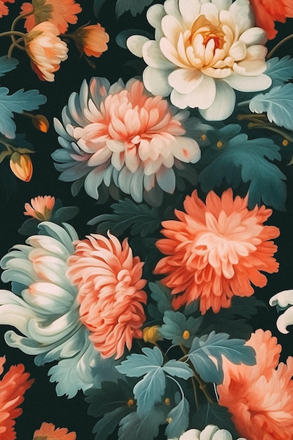 Un fondo negro con un patrón floral y un fondo verde con una flor rosa.