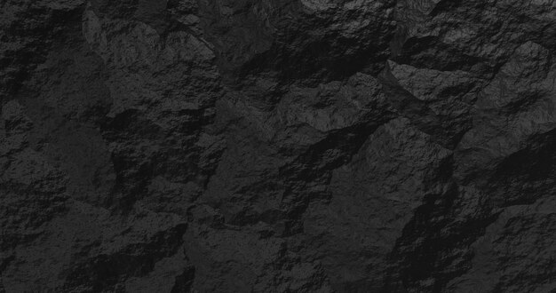 Fondo negro de piedra abstracta. Representación 3D.