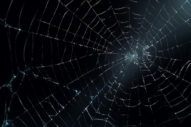 fondo negro realista de la tela de araña