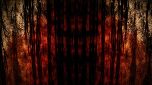 Foto un fondo negro y rojo con un fondo oscuro y una cortina roja y naranja.