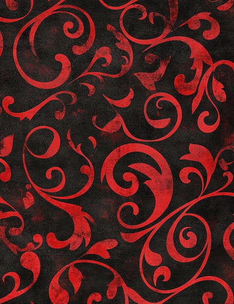un fondo negro y rojo con un patrón rojo y negro