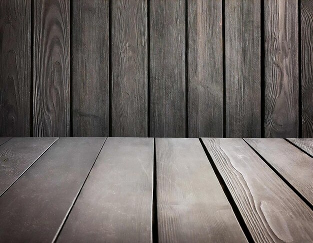 fondo negro tablas de madera en pared y suelo línea gris