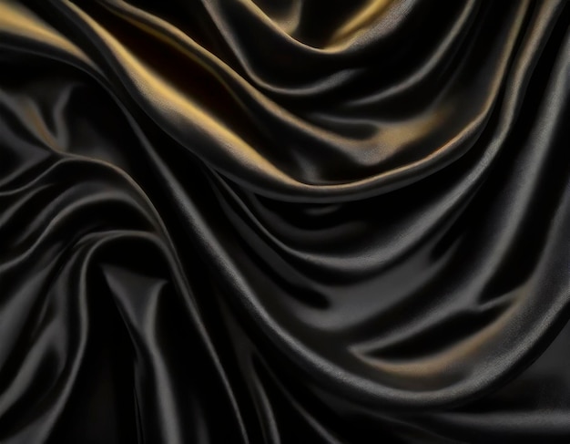 Fondo negro textil de satén de lujo